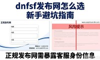 dnfsf发布网怎么选 新手避坑指南